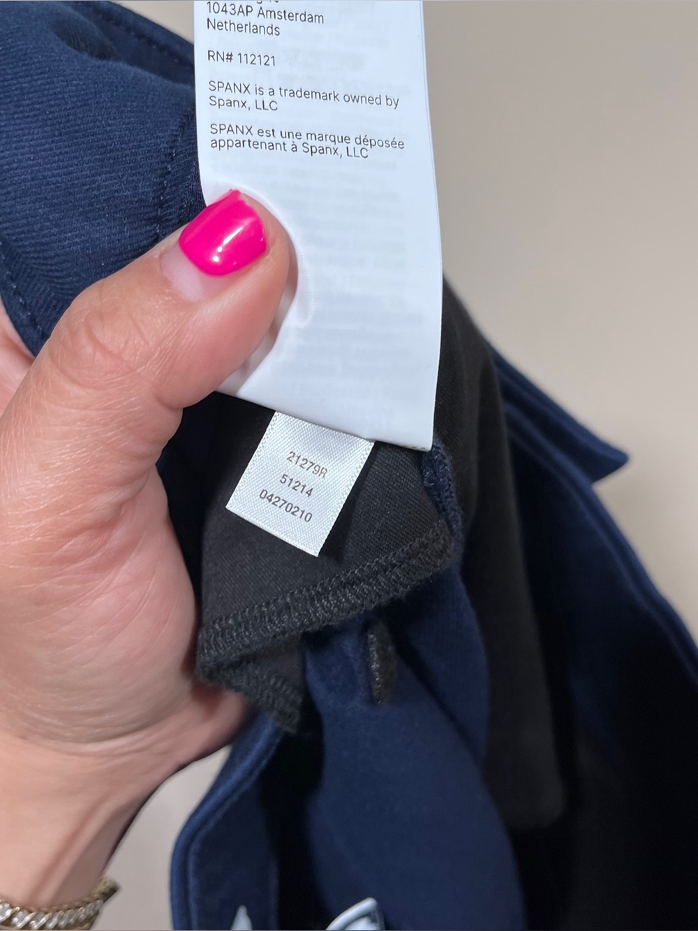 NWT Spanx SPANXsupersmooth® Stretch Twill Wide Leg Pant size L navy - Picture 11 of 11